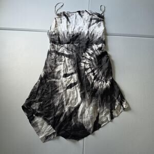Retrofête Dress Womens Large Black Tie Dye 100% Silk Mini Slip Party Cocktail